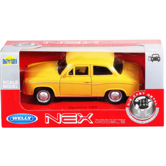 Model FSO Syrena 105 żółta Welly NEX w opakowaniu