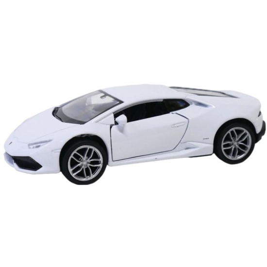 Model Lamborghini Huracan Coupe Welly biały widok boczny realistyczny model