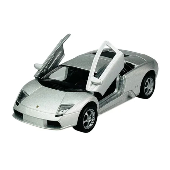 Miniatura Lamborghini Murcielago Welly srebrna z otwieranymi drzwiami scissor