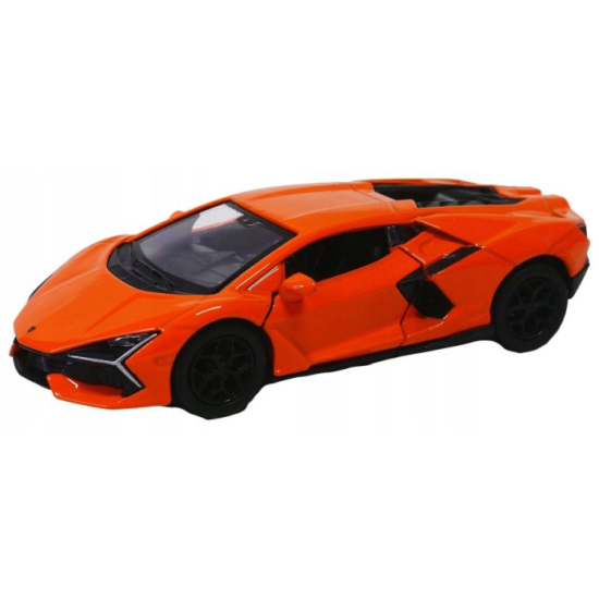 Miniatura Lamborghini Revuelto Welly pomarańczowa widok boczny detal