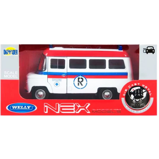 Metalowy model NYSA 522 Ambulans Pogotowie Ratunkowe w oryginalnym czerwonym pudełku Welly NEX