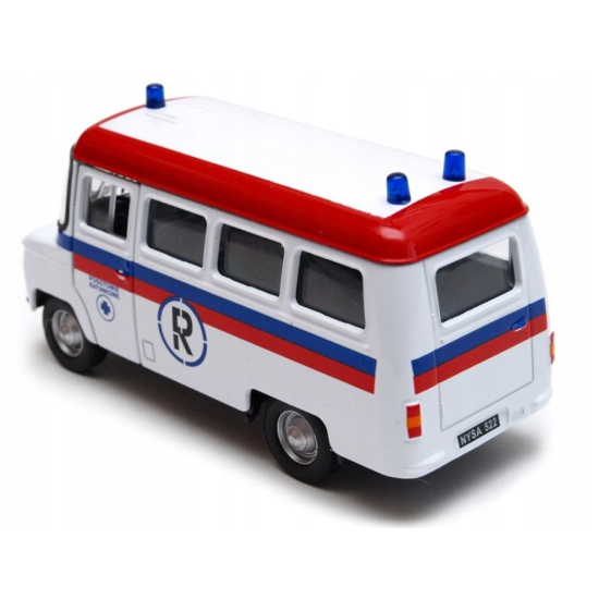 Kultowy mikrobus NYSA 522 Ambulans pogotowie model metalowy Welly widok z tyłu