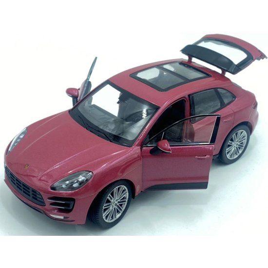 model Porsche Macan Turbo 1:24 Welly bordowy
