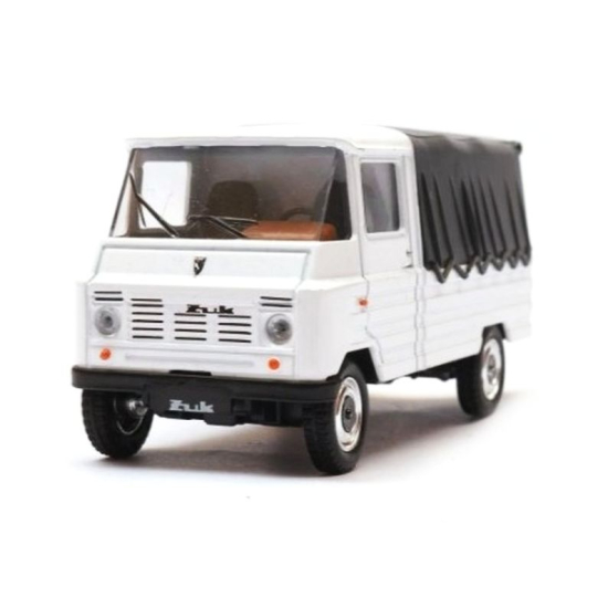 Widok z przodu modelu Żuk z charakterystycznym grillem i logiem, metalowa miniatura Daffi 1:43