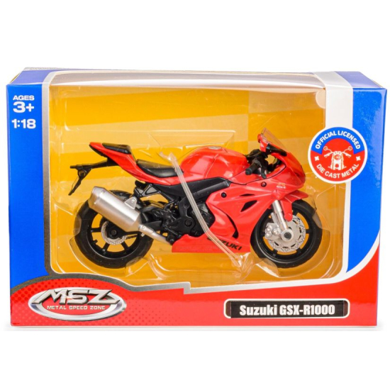 Model motocykla Suzuki GSX-R1000 biały skala 1:18 MSZ