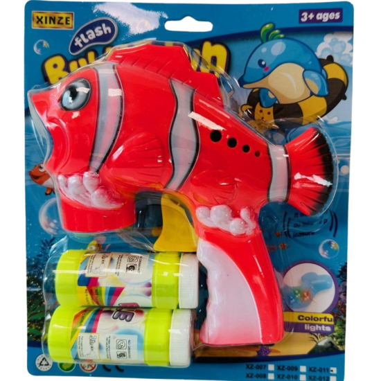 Zabawka Pistolet na Bańki Mydlane Rybka z Efektem Świetlnym – Dla Dzieci 3+
