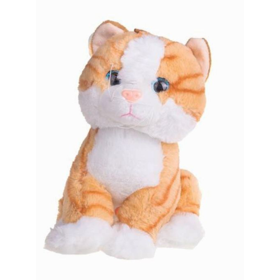 pluszowy kot pręgowany 22 cm siedzący