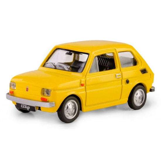 Model kolekcjonerski Fiat 126p PRL – widok przód bok