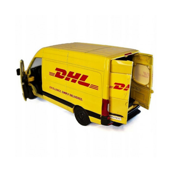 Samochód metalowy Mercedes DHL otwierane drzwi 3083