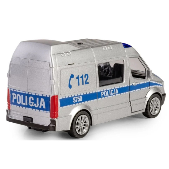 Daffi Policja pojazd ratunkowy B-434 model metalowy światło dźwięk