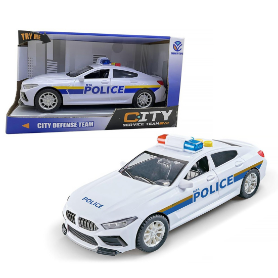 Samochód policyjny dla chłopców na baterie światło i dźwięk 8388