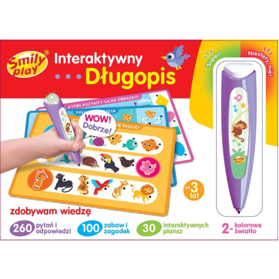 Interaktywny długopis Smily Play – 15 dwustronnych kart i 250 pytań