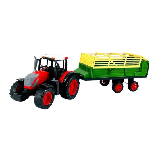 Duży traktor z przyczepą samozbierającą