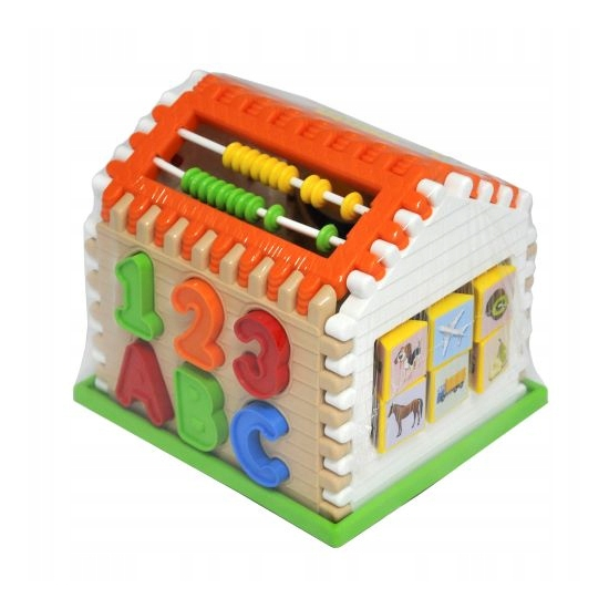 Wader Domek Edukacyjny Sorter 42300 – edukacyjna zabawka z literkami, cyferkami i zegarem dla dzieci
