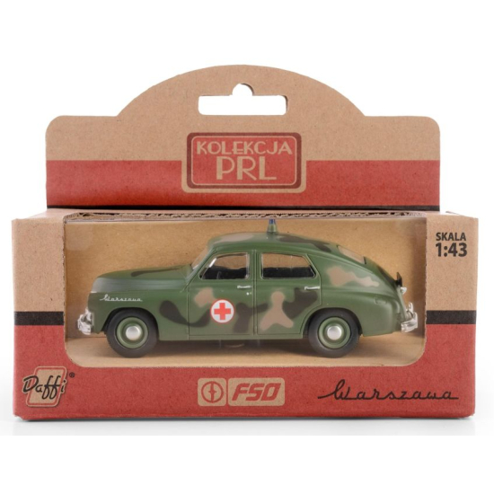 Warszawa M20 Pogotowie Wojskowe PRL model metalowy 1:43