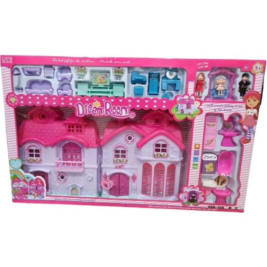 Duży domek dla lalek z meblami i lalkami – idealny zestaw do zabawy