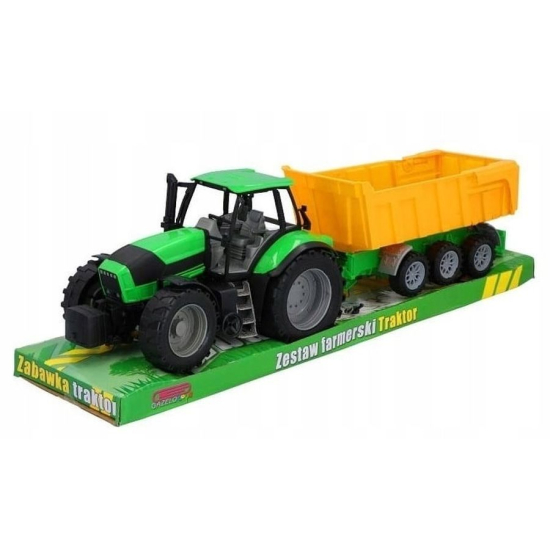 Duży traktor z podnoszoną przyczepą zabawka rolnicza ciągnik Duży traktor z podnoszoną przyczepą zabawka rolnicza ciągnik