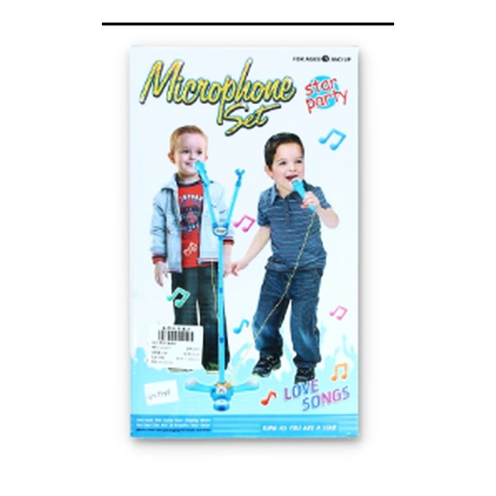 Zabawka dwa mikrofony ze statywem światło dźwięk 2861