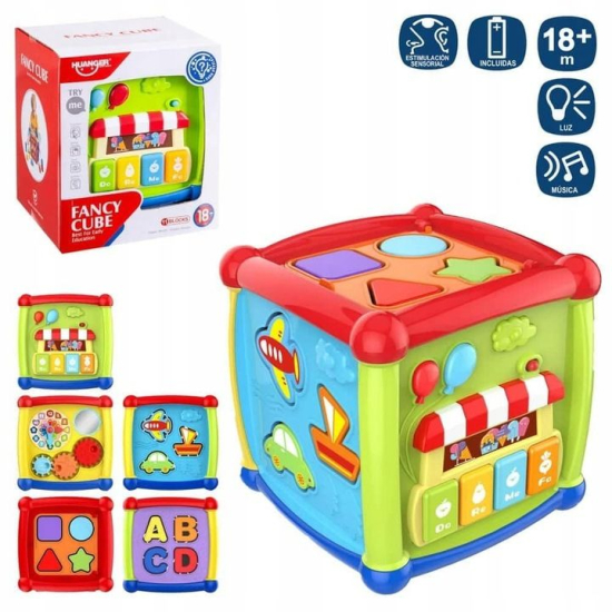 Wielofunkcyjna kostka rozwojowa 12M+ – zabawka dla maluchów