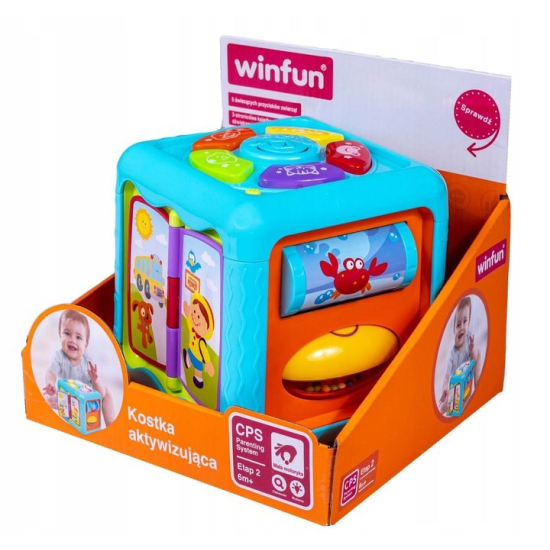 Kostka aktywizująca z książeczką i przesuwakami