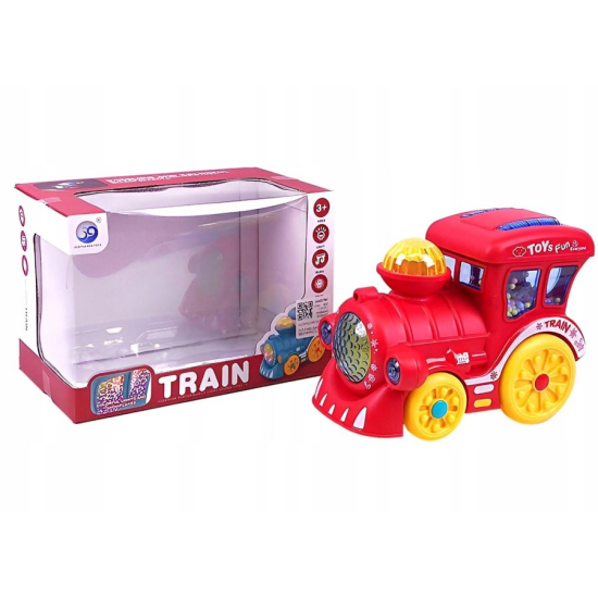 lokomotywa edukacyjna na baterie z efektami świetlnymi