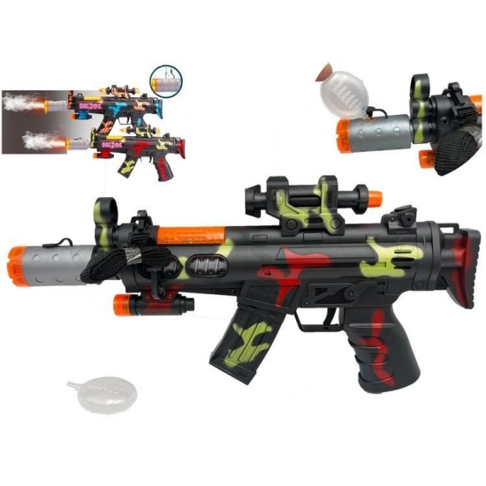 Karabin zabawkowy 34,5 cm światło dźwięk para wodna