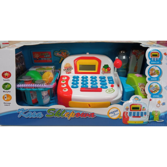 kasa sklepowa dla dzieci zabawka mikrofon skaner 6930