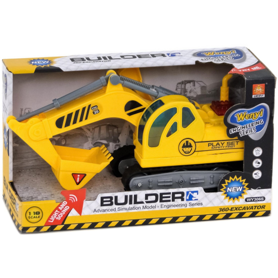 Koparka zabawka na baterie z dźwiękiem i efektem świetlnym"