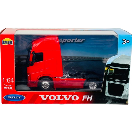 Zabawka model metalowy Welly tir Volvo FH czerwony 8027