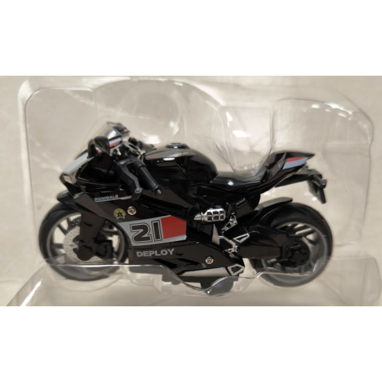 Czarny motor sportowy ZXY Die-Cast 1:14 – zabawka i model kolekcjonerski