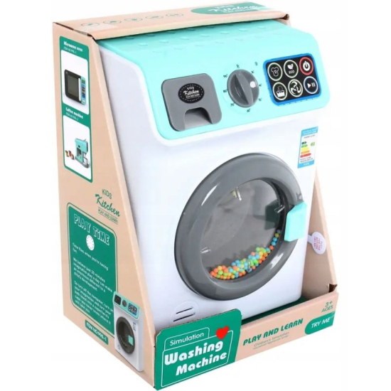 Interaktywna pralka na baterie dla dzieci z efektami świetlnymi