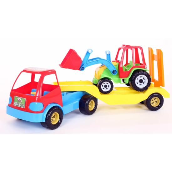 Zabawka samochód auto laweta z traktorem 0176