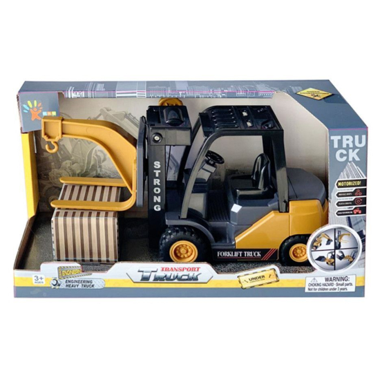 Zabawka wózek widłowy z ruchomymi widłami