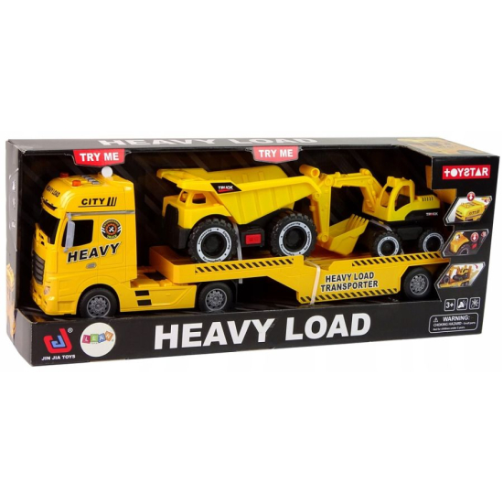 Zestaw budowlany laweta koparka wywrotka dla dzieci