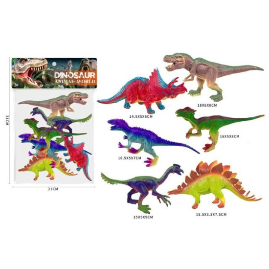 Zestaw 8 kolorowych dinozaurów edukacyjnych dla dzieci, idealny do zabawy i nauki.