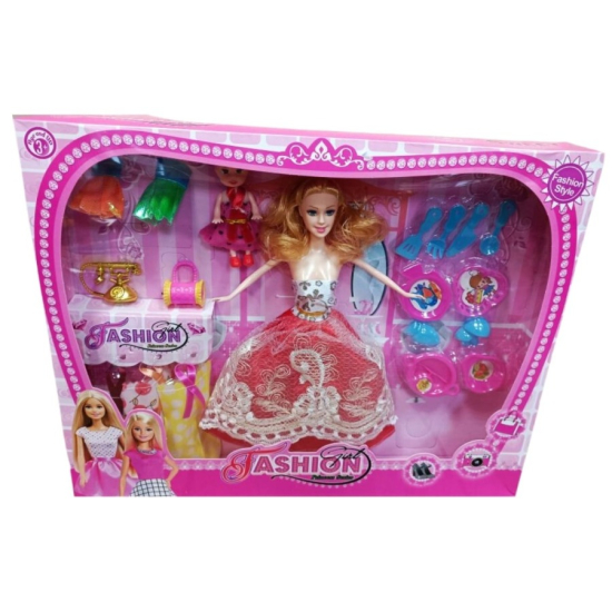 Zestaw lalka 29 cm dziecko pięć ubranek akcesoria 3756