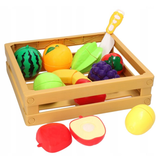 Zestaw do zabawy w sklep i gotowanie – owoce do krojenia z nożykiem