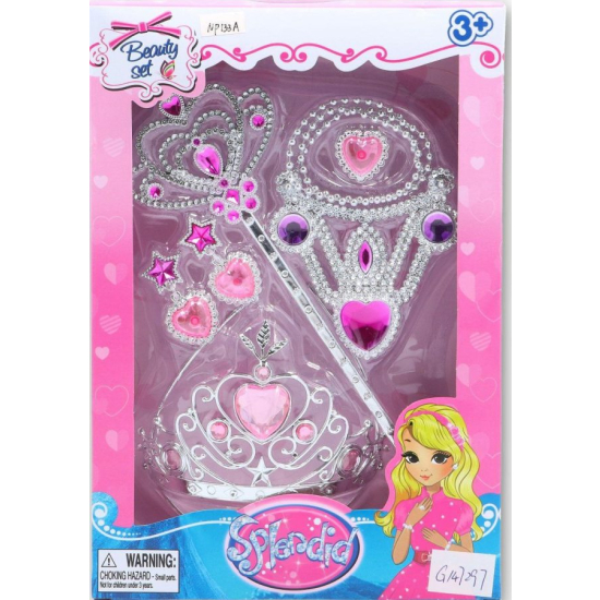 Zestaw piękności diadem różdżka naszyjnik dla dziewczynki 2144