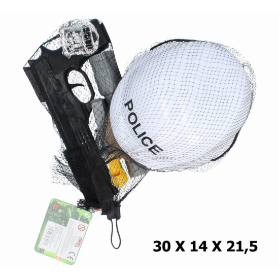 Zestaw policyjny policjanta dla chłopca karabin kask 9172