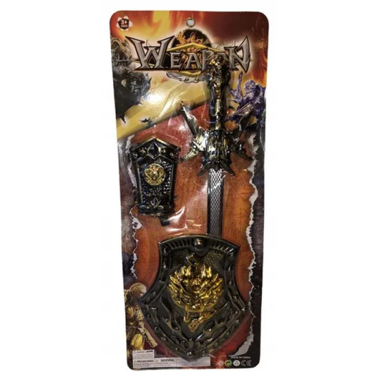 Zestaw wojownika miecz tarcza akcesoria – prezent dla dziecka