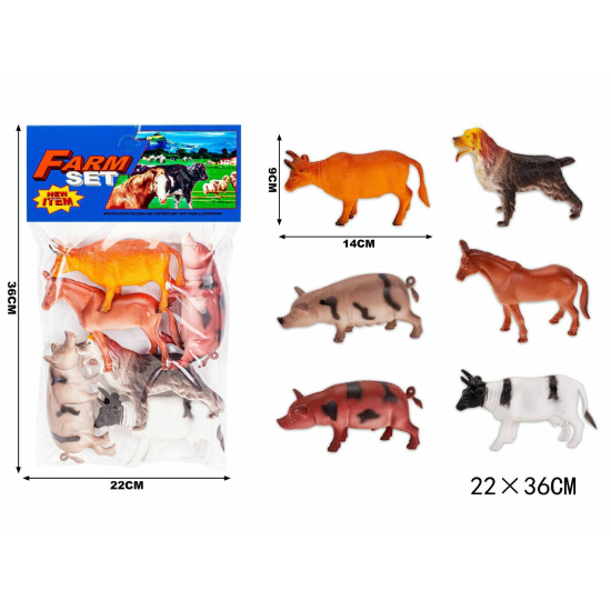 Zestaw zwierząt domowych – figurki krowy, konia, świni i innych zwierząt dla dzieci