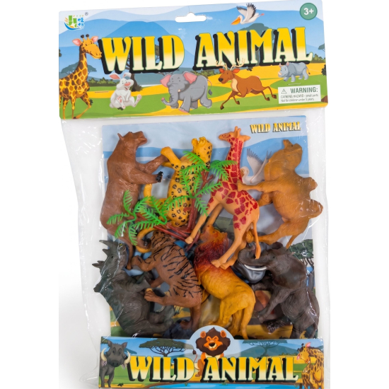 Zestaw figurek dzikich zwierząt safari Wild Animal lew żyrafa słoń tygrys w opakowaniu