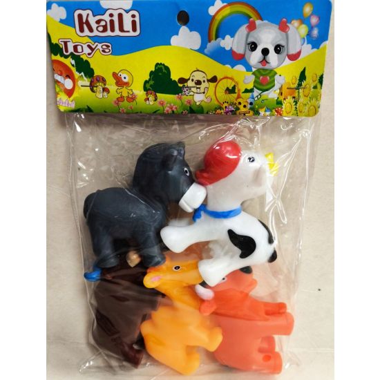 Zestaw zwierzęta domowe 5 sztuk miękkie piszczące 9692