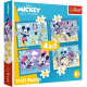 Trefl Puzzle 4w1 Disney Mickey and Friends Zabawne zdarzenia Myszki Miki – opakowanie produktu, 4+