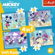Puzzle Trefl 4w1 Myszka Miki – cztery obrazki 35 48 54 70 elementów, Disney Mickey and Friends